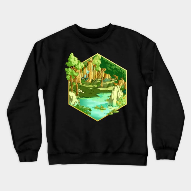 Hexagon Twilight Crewneck Sweatshirt by JoeClarkart